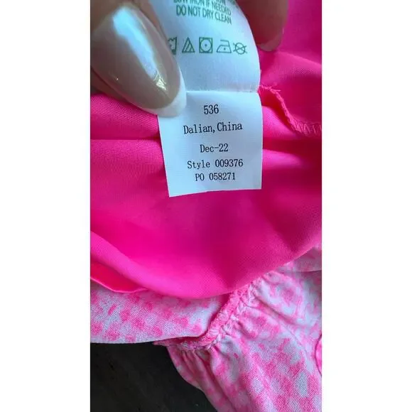 Lilly Pulitzer Maetha Romper Aura Pink One Shoulder romper palm beach style - Picture 8 of 8